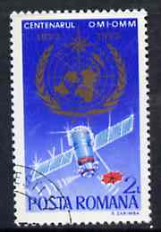 Rumania 1973 IMO & WMO Centenary 2L very fine used, SG 4002, Mi 3128, stamps on space, stamps on weather
