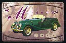 Telephone Card - Singapore $10 phone card showing 1973 Morgan 4/4, stamps on cars      morgan