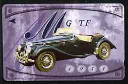 Telephone Card - Singapore $10 phone card showing 1954 MG TF, stamps on cars, stamps on  mg , stamps on 
