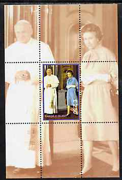 Easdale 1998 Queen Elizabeth with the Pope, Â£2.50 perf souvenir sheet unmounted mint, stamps on , stamps on  stamps on royalty          pope