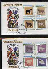 Bernera 1984 Rotary - Domestic Cats perf set of 8 values on two covers with first day cancels, stamps on , stamps on  stamps on cats  rotary