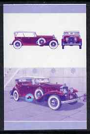 St Vincent - Bequia 1987 Cars #7 (Leaders of the World) $1.75 (1933 Stutz DV32 Phaeton) imperf se-tenant progressive colour proof pair in magenta & blue only unmounted mint, stamps on stutz