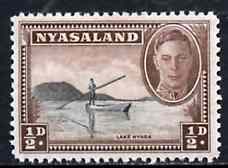 Nyasaland 1945 Lake Nyasa 1/2d unmounted mint from KG6 def set, SG 144*, stamps on , stamps on  kg6 , stamps on lakes