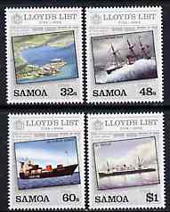 Samoa 1984 Lloyds List set of 4 unmounted mint, SG 673-76, stamps on newspapers, stamps on ships