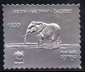 Batum 1994 Elephant 1800 value in silver foil from WWF set of 4 unmounted mint, stamps on , stamps on  stamps on elephant, stamps on wwf, stamps on  stamps on  wwf , stamps on  stamps on 