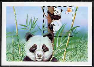 Bhutan 1997 'Hong Kong 97' Stamp Exhibition m/sheet showing Panda unmounted mint, stamps on , stamps on  stamps on stamp exhibitions, stamps on  stamps on bears    panda    animals