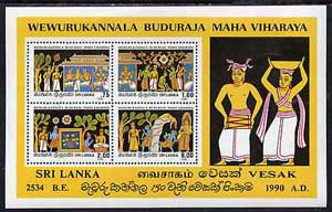 Sri Lanka 1990 Vesak Wall Paintings perf m/sheet unmounted mint, SG MS 1119, stamps on , stamps on  stamps on arts, stamps on  stamps on mythology