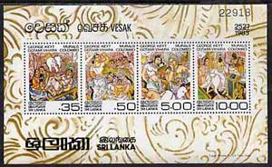 Sri Lanka 1983 Vesak Temple Murals perf m/sheet unmounted mint, SG MS 811, stamps on arts, stamps on mythology, stamps on religion