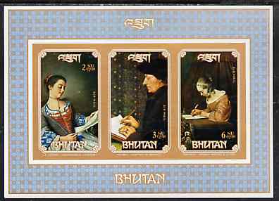 Bhutan 1993 Paintings (People Writing) unmounted mint imperf m/sheet, as SG MS 1015