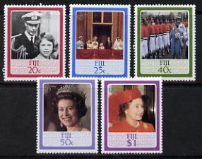 Fiji 1986 Queen's 60th Birthday set of 5 (SG 714-18) unmounted mint, stamps on royalty        60th birthday