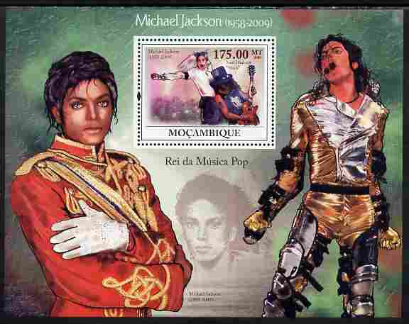 Mozambique 2009 Michael Jackson perf s/sheet unmounted mint, stamps on personalities, stamps on jackson, stamps on music, stamps on rock, stamps on pops