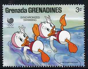 Grenada - Grenadines 1988 Huet & Dewey as Synchronised Swimmers 3c from Walt Disney Olympic Games set, SG 935 unmounted mint, stamps on , stamps on  stamps on swimming