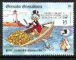 Grenada - Grenadines 1989 Scrooge McDuck with Gold Coins & Lighthouse 1c from Walt Disney Expo 89 set unmounted mint, SG 1196, stamps on lighthouses, stamps on gold, stamps on coins