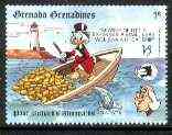 Grenada - Grenadines 1989 Scrooge McDuck with Gold Coins & Lighthouse 1c from Walt Disney Expo 89 set unmounted mint, SG 1196, stamps on , stamps on  stamps on lighthouses, stamps on gold, stamps on coins