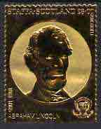 Staffa 1982 US Presidents A38 Abraham Lincoln embossed in 22k gold foil from a limited printing unmounted mint, stamps on , stamps on  stamps on personalities     lincoln     constitutions    americana     usa-presidents