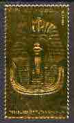 Staffa 1979 Treasures of Tutankhamun  \A38 Gold Mask embossed in 23k gold foil (Rosen #658) unmounted mint, stamps on egyptology    history  tourism   masks