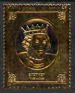 Staffa 1977 Monarchs \A38 Stephen embossed in 23k gold foil with 12 carat white gold overlay (Rosen #471) unmounted mint, stamps on royalty    history