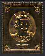 Staffa 1977 Monarchs \A38 William II embossed in 23k gold foil with 12 carat white gold overlay (Rosen #469) unmounted mint, stamps on royalty    history