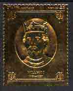 Staffa 1977 Monarchs \A38 William I embossed in 23k gold foil with 12 carat white gold overlay (Rosen #468) unmounted mint, stamps on royalty    history