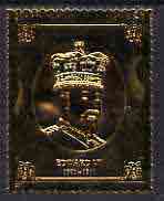 Staffa 1977 Monarchs A38 Edward VII embossed in 23k gold foil (Rosen #504) unmounted mint, stamps on , stamps on  stamps on royalty    history