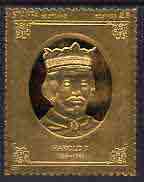 Staffa 1977 Monarchs A38 Harold II embossed in 23k gold foil (Rosen #467) unmounted mint, stamps on , stamps on  stamps on royalty    history