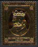 Staffa 1977 Monarchs \A38 Edward the Confessor embossed in 23k gold foil (Rosen #466) unmounted mint, stamps on royalty    history