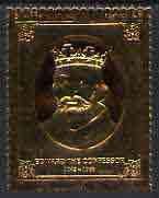 Staffa 1977 Monarchs A38 Edward the Confessor embossed in 23k gold foil (Rosen #466) unmounted mint, stamps on , stamps on  stamps on royalty    history