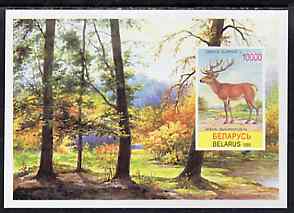 Belarus 1996 Mammals unmounted mint imperf m/sheet (Deer), SG MS 139a, stamps on , stamps on  stamps on animals         deer   