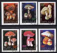 Vietnam 1991 Poisonous Fungi complete imperf set of 6 fine cto used (from limited printing) as SG 1530-35*, stamps on , stamps on  stamps on fungi