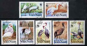 Vietnam 1991 WWF - Cranes complete perf set of 7 fine cto used, SG 1557-63*, stamps on , stamps on  stamps on wwf, stamps on birds, stamps on cranes, stamps on  stamps on  wwf , stamps on  stamps on 