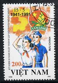 Vietnam 1991 Youth Pioneers fine cto used, SG 1589*, stamps on , stamps on  stamps on youth    scouts