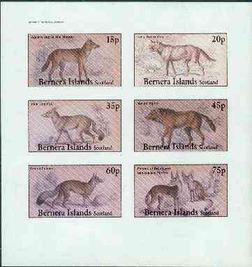 Bernera 1982 Wild Dogs (Aguara, Dog-Fox, etc) imperf set of 6 values (15p to 75p) unmounted mint, stamps on , stamps on  stamps on animals   fox    dogs, stamps on  stamps on  fox , stamps on  stamps on foxes, stamps on  stamps on  