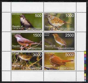 Turkmenistan 1998 Birds perf sheetlet containing complete set of 6 values unmounted mint, stamps on , stamps on  stamps on birds