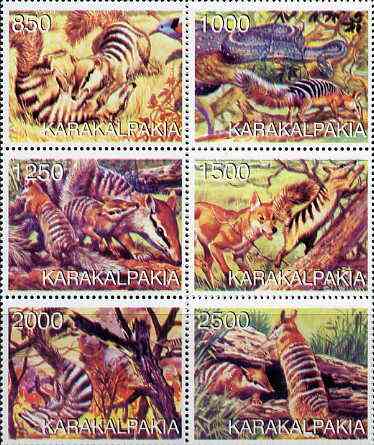 Karakalpakia Republic 1998 Animals perf set of 6 values complete unmounted mint, stamps on , stamps on  stamps on animals