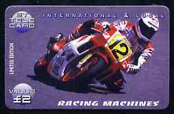 Telephone Card - ET £2 Limited Edition phone card - Racing Machines #2, stamps on motorbikes