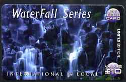 Telephone Card - ET 'Waterfall Series' 10 Limited Edition tele card showing Waterfall, stamps on waterfalls