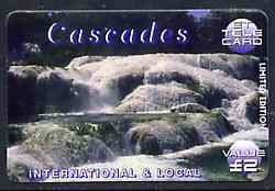 Telephone Card - ET 'Cascades #3' £2 Limited Edition tele card showing Waterfall, stamps on , stamps on  stamps on waterfalls