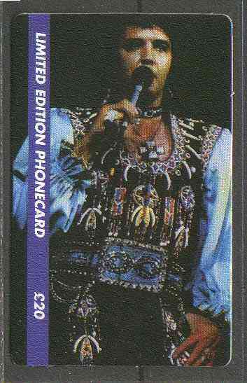 Telephone Card - Elvis Presley #8 - Limited Edition 20 discount phone card, stamps on elvis      pops     films     cinema   entertainments    music