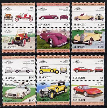 St Vincent 1984 Cars #1 (Leaders of the World) set of 12 unmounted mint SG 727-38, stamps on , stamps on  stamps on cars    rolls royce    cord     ford    citroen     ferrari    mercedes