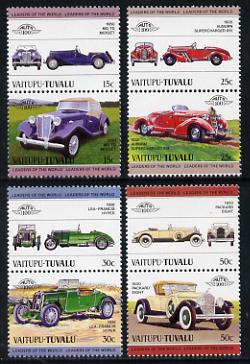 Tuvalu - Vaitupu 1984 Cars #1 (Leaders of the World) set of 8 values unmounted mint, stamps on cars    mg    auburn     lea francis     packard, stamps on  mg , stamps on 