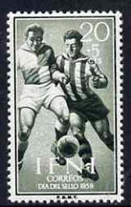 Ifni 1959 Footballers 20c + 5c from Colonial Stamp Day set, SG 155 unmounted mint*