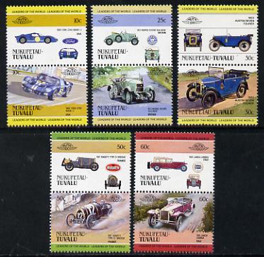 Tuvalu - Nukufetau 1984 Cars #1 (Leaders of the World) set of 10 unmounted mint, stamps on , stamps on  stamps on cars    lancia    bugatti    austin    morris    ford