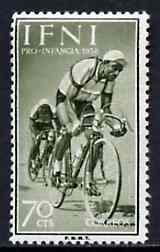 Ifni 1958 70c Cycling from Child Welfare Fund set, SG 146 unmounted mint* , stamps on , stamps on  stamps on bicycles