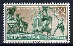 Spanish Sahara 1958 Don Quixote & the Lion 20c from Child Welfare Fund set unmounted mint, SG 148*, stamps on , stamps on  stamps on literature    cats    lion