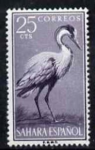 Spanish Sahara 1959 Grey Heron 25c from Bird set, SG 157 unmounted mint, stamps on birds    heron