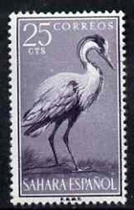 Spanish Sahara 1959 Grey Heron 25c from Bird set, SG 157 unmounted mint