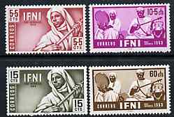 Ifni 1953 Child Welfare set of 4 Native Musicians, SG 93-96 unmounted mint*, stamps on , stamps on  stamps on music