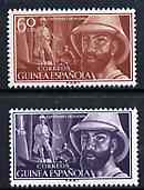 Spanish Guinea 1955 Birth Centenary of Iradier (Explorer) unmounted mint set of 2, SG 395-96, stamps on , stamps on  stamps on explorers