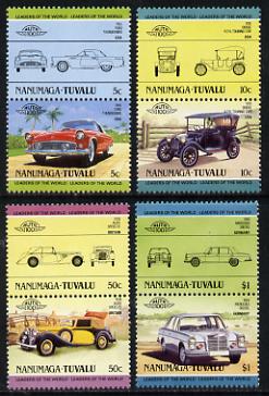 Tuvalu - Nanumaga 1984 Cars #2 (Leaders of the World) set of 8 unmounted mint, stamps on cars     ford    dodge    alvis    mercedes    