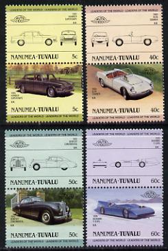 Tuvalu - Nanumea 1985 Cars #1 (Leaders of the World) set of 8 unmounted mint, stamps on , stamps on  stamps on cars    bluebird    bentley    elva    humber